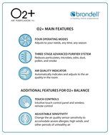 Brondell O2+ Source Air Purifier with True HEPA and Carbon Filtration for Odor and VOCs (Black) N9