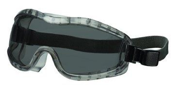 MCR Safety 2322AF Stryker Adjustable Polyvinyl Elastic Strap Stylish Goggle with Smoke Frame and Gray Anti-Fog...