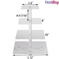 YestBuy&reg; 4 Tier Maypole Square Wedding Party Tree Tower Acrylic Cupcake Display Stand (15.1 Inches)&shy; N11