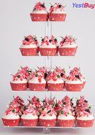 YestBuy&reg; 4 Tier Maypole Square Wedding Party Tree Tower Acrylic Cupcake Display Stand (15.1 Inches)&shy; N12