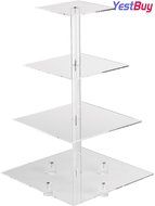YestBuy&reg; 4 Tier Maypole Square Wedding Party Tree Tower Acrylic Cupcake Display Stand (15.1 Inches)&shy; N15