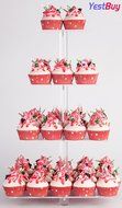 YestBuy&reg; 4 Tier Maypole Square Wedding Party Tree Tower Acrylic Cupcake Display Stand (15.1 Inches)&shy; N16