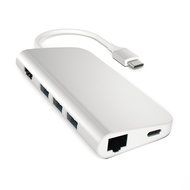 Satechi Aluminum Multi-Port Adapter 4K HDMI (30Hz), Type-C Pass Through, Gigabit Ethernet, SD/Micro Card Reader... N5
