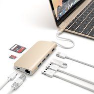Satechi Aluminum Multi-Port Adapter 4K HDMI (30Hz), Type-C Pass Through, Gigabit Ethernet, SD/Micro Card Reader... N6