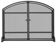 UniFlame Single Panel Black Screen with Doors and Rivets
