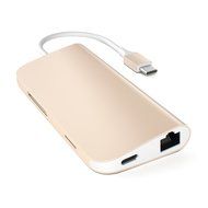 Satechi Aluminum Multi-Port Adapter 4K HDMI (30Hz), Type-C Pass Through, Gigabit Ethernet, SD/Micro Card Reader... N7