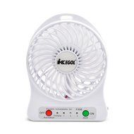 iKKEGOL Mini Portable Personal Table Fan for Office Outdoor Travel, 4-inch, Rechargeable (White)
