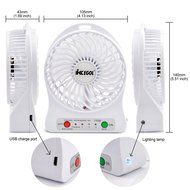 iKKEGOL Mini Portable Personal Table Fan for Office Outdoor Travel, 4-inch, Rechargeable (White) N2