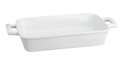 HIC Oblong Rectangular Baking Dish Roasting Lasagna Pan, Fine White Porcelain, 13-Inches x 9-Inches x 2.5-Inches N3
