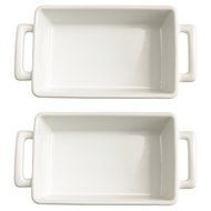 HIC Oblong Rectangular Baking Dish Roasting Lasagna Pan, Fine White Porcelain, 13-Inches x 9-Inches x 2.5-Inches N4