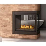 Peninsula Clean Face Fireplace with Glass - Natural Gas