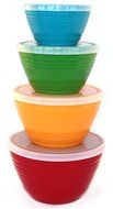 WholeMarket Nested Prep Bowl Set - 4 Small Plastic Mixing Bowls with Lids Included - Food Safe - BPA Free - 1... N2