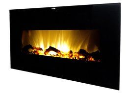 Warm House VWWF-10306 Valencia Widescreen Wall-Mounted Electric Fireplace with Remote Control N4