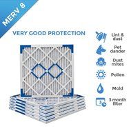 20x20x1 MERV 8 Pleated AC Furnace Air Filters. 6 PACK