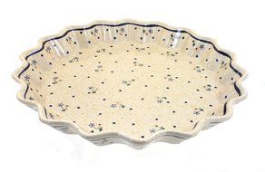 Polish Pottery Country Meadow Large Fluted Quiche Dish