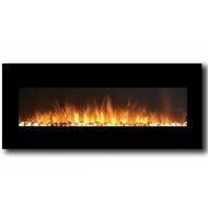 Moda Flame Oxford 50 Inch Pebble Electric Wall Mounted Fireplace in Black N2