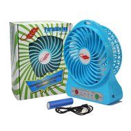 Battery Operated Portable Fans with 2200mA rechargeable Battery -4inch (BLUE)