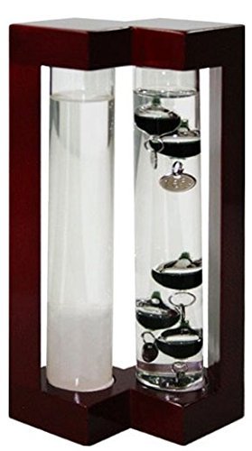 Ambient Weather AW-YG737S-RD Admiral Fitzroy Storm Glass and Galileo Thermometer
