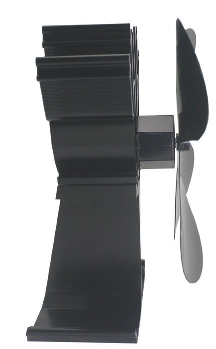 4-Blade Heat Powered Stove Fan for Wood / Log Burner/Fireplace - Eco Friendly(Black) N4