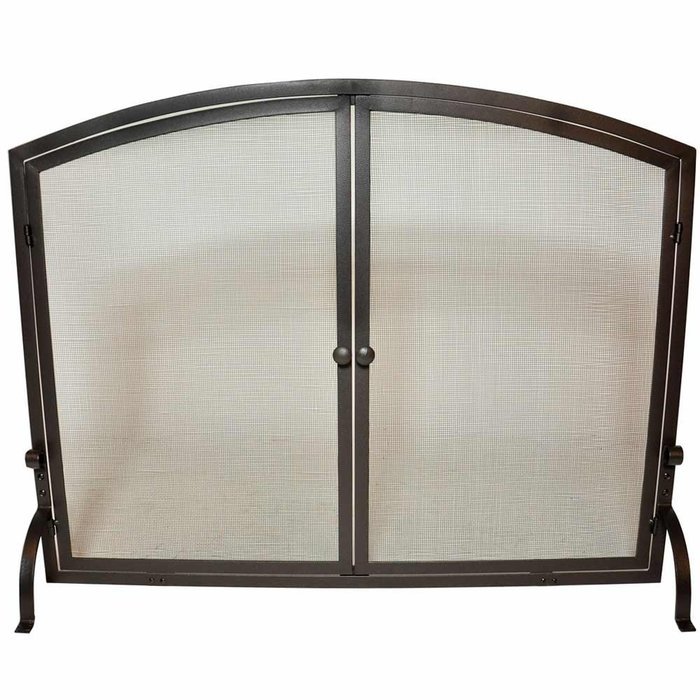 Uniflame Single Panel Iron Fireplace Screen with Doors N2