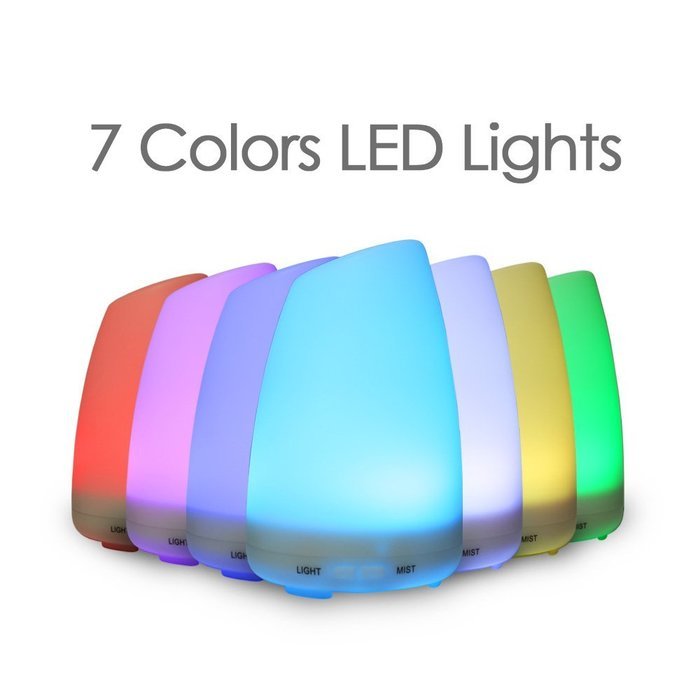 LAGUTE Glory 100ml Aromatherapy Essential Oil Diffuser with 7 Colorful LED Lights, 4 Smart Timers and Auto Shut-Off...