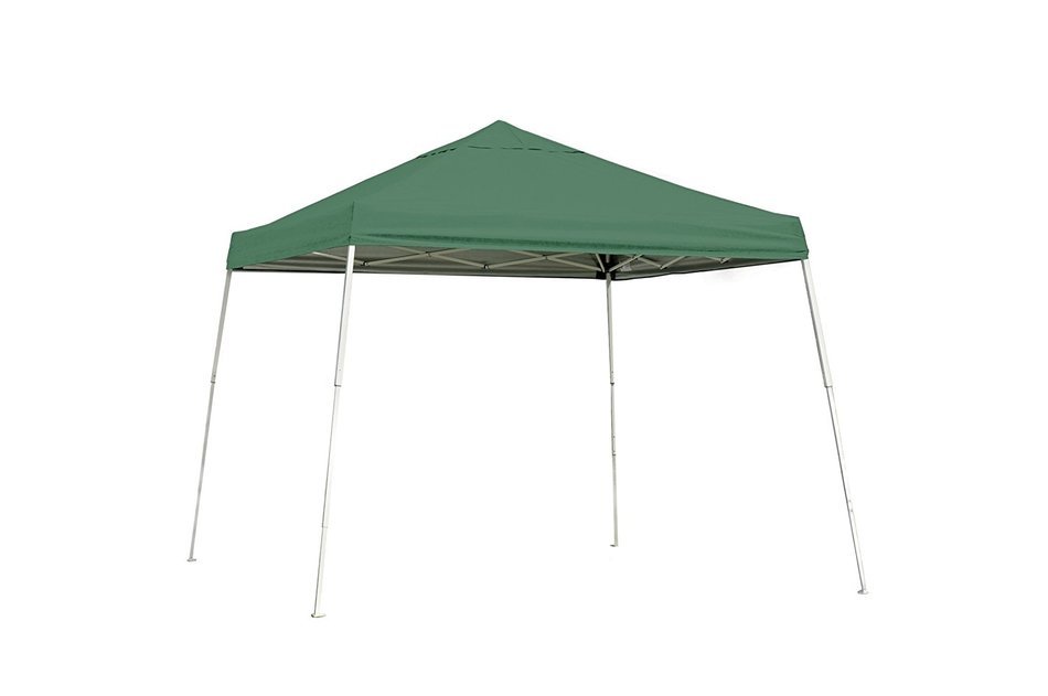 10x10 Slant Leg Pop-up Canopy, Checkered Flag Cover, Black Roller Bag N4