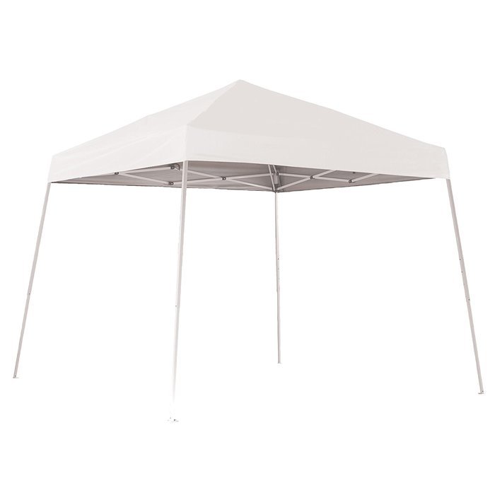 10x10 Slant Leg Pop-up Canopy, Checkered Flag Cover, Black Roller Bag N7