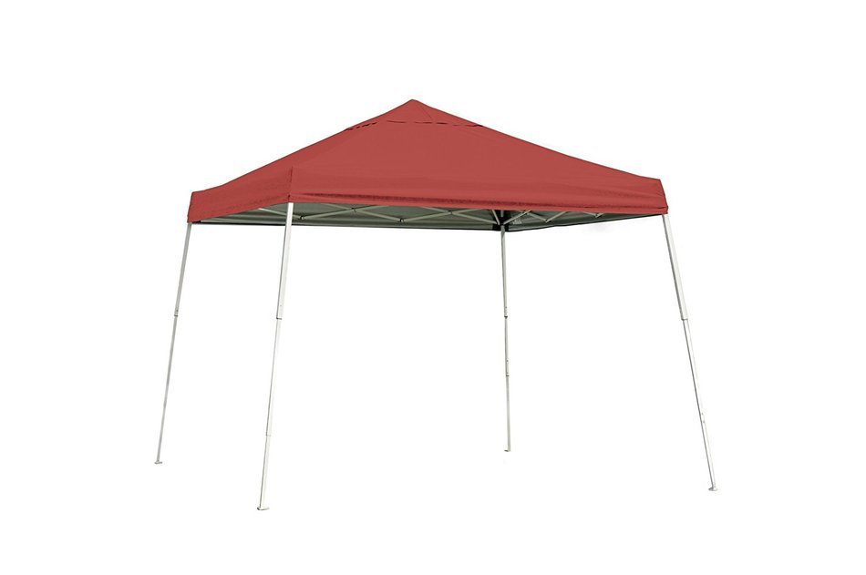 10x10 Slant Leg Pop-up Canopy, Checkered Flag Cover, Black Roller Bag N10