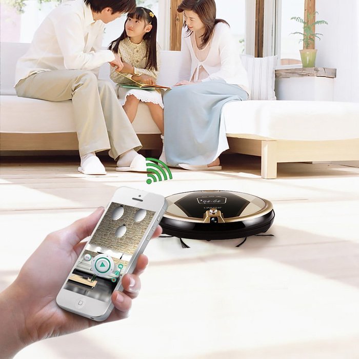 JISIWEI S+ Wi-Fi Enabled Robotic Vacuum Floor Cleaner with Camera and Mobile App Remote Control for Pets and Allergies... N9