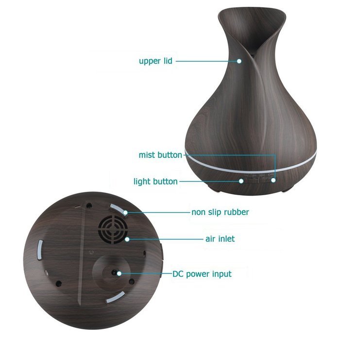 Rainco 400ml Ultrasonic Humidifier Aromatherapy Oil Diffusers with Adjustable Mist Mode,Waterless Auto Shut-off...