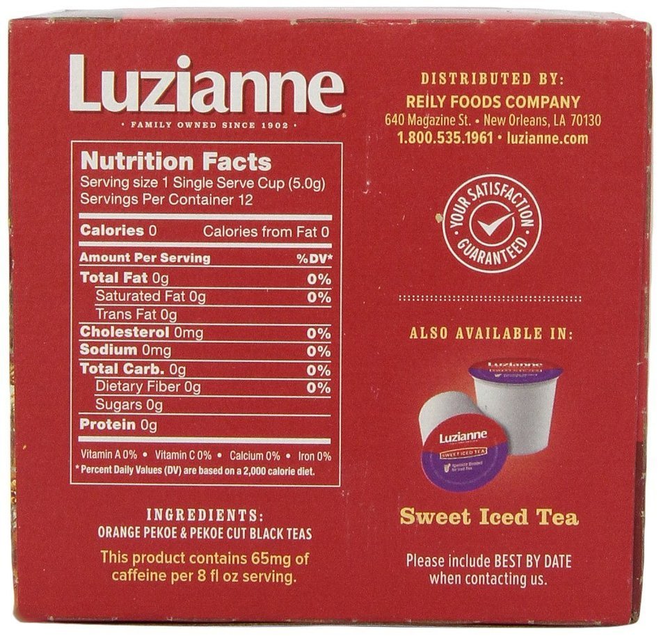 Luzianne Iced Tea, Sweet Flavor, Single Serve Tea Cups, 12 Count N19