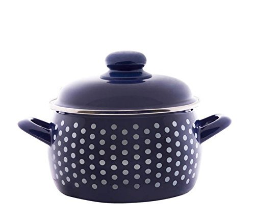 Enamel Pot 'Sweet Pea' Blue 4 Liters