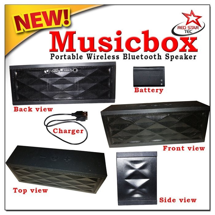 MUSICBOX -Portable Wireless Bluetooth Speaker & FM Radio For, iPhones, Samsung & All Android Smart Phones, Tablets...