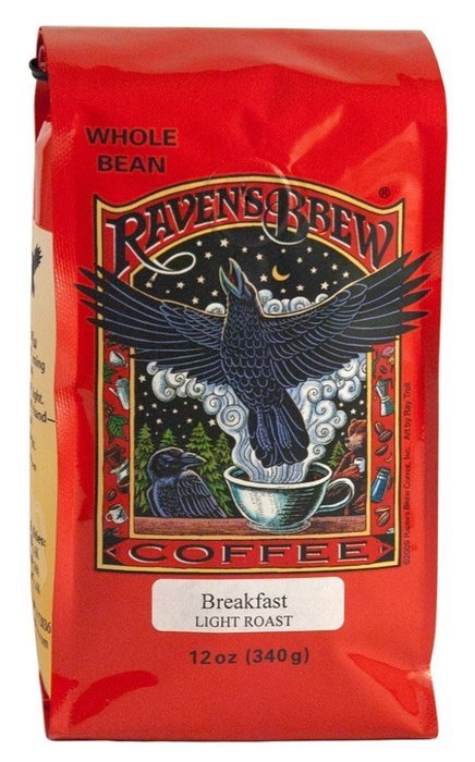 Raven's Brew Whole Bean Ebony Pearls, 12-Ounce Bags (Pack of 2) N6