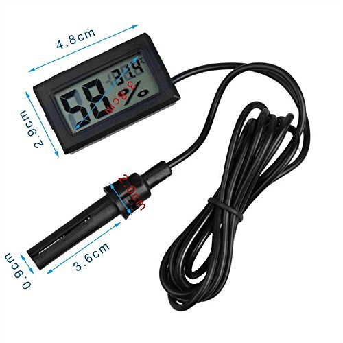 SORCO Black Mini Thermometer Hygrometer Gauge Humidity Meter Digital LCD Monitor N3