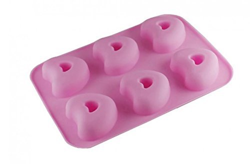 Silicone Heart shape Donut Cake Mould Pop Pan Chocolate Candy Jelly Ice Mold Food Grade Size 10"*7.3"(L*W)
