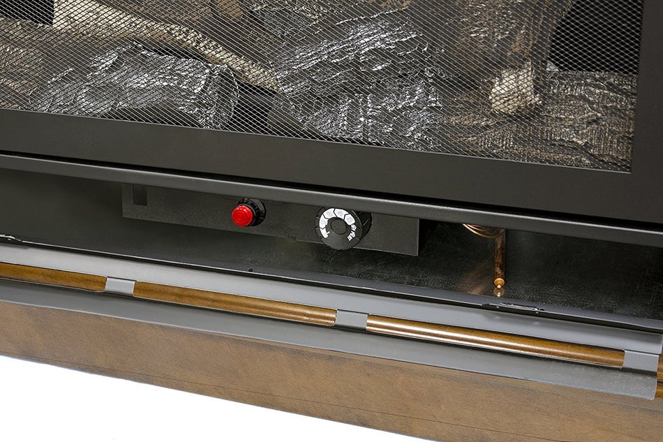 Pleasant Hearth Convertible Vent-Free Dual Fuel Fireplace in Rich Heritage, 42-Inch