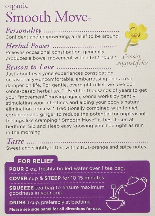 Traditional Medicinals Organic Smooth Move Herbal Tea 2-pack 32 Count 1.13 OZ N2
