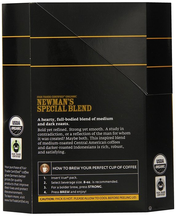 Newman's Own Organics Special Blend, Vue Cups for Keurig Vue Brewers, (16 Count) N4