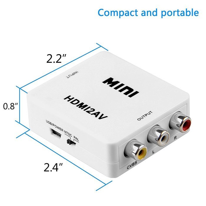HDMI Converter,NUTK 1080P HDMI to AV 3RCA CVBs Composite Video Audio Converter Adapter Supporting PAL/NTSC with... N7