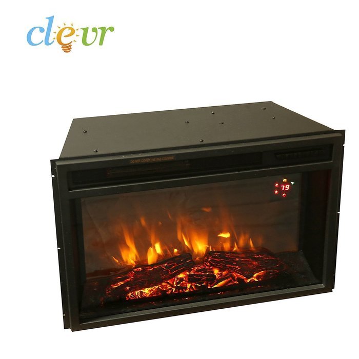 Clevr 26" 1400W Adjustable Electric Wall Insert Fireplace Heater W/Remote N2