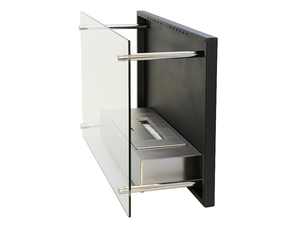 Utopia Alley Wall Mounted Ethanol Fireplace, Stainless Steel / Black N3