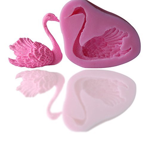 Dachun Mini 3d Swan Shaped Silicone Cake Stick Mould Lollipop Party Cupcake Baking Mold (Pink) N4