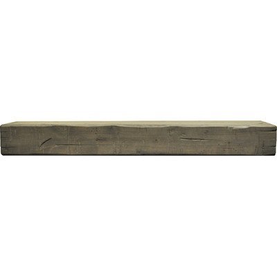 Rustic Fireplace Mantel Shelf Shelf Length: 48" Length, Finish: Silverwood Stain