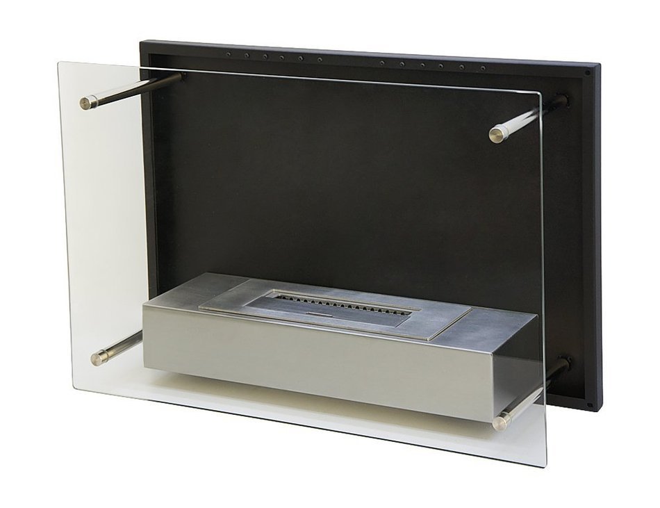 Utopia Alley Wall Mounted Ethanol Fireplace, Stainless Steel / Black N5