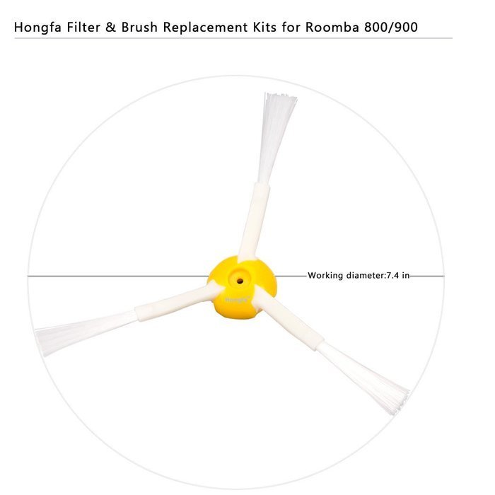 Hongfa Irobot Roomba Replacement Filter Roomba Hepa Filter and 3 Armed Side Brush for Roomba 800 Series Replenishment... N4