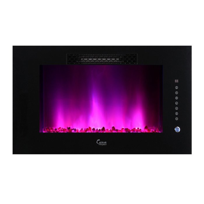 Contemporary Portable Electric Fireplace for Four Seasons with Free Gift for Decorative Glass Candelabra N7