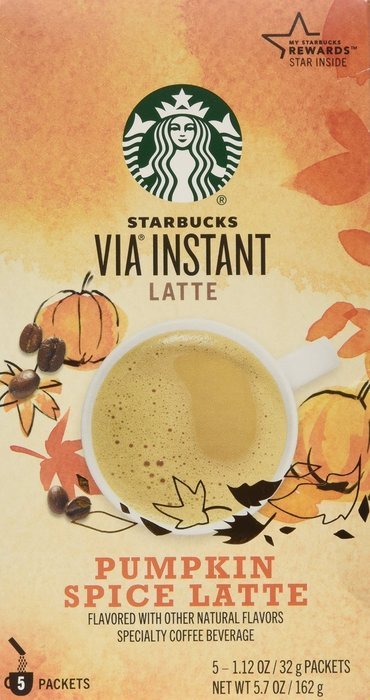 Starbucks Via Ready Brew Pumpkin Spice 5 Single Serve Packets(1.12 Oz each)