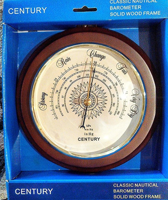 Century Classic Nautical Barometer / Solid Wood Frame