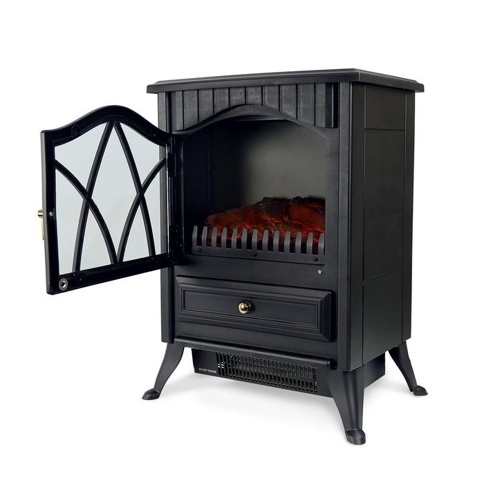 Tek Widget Free Standing Portable Electric 1500W Fireplace Heater N2